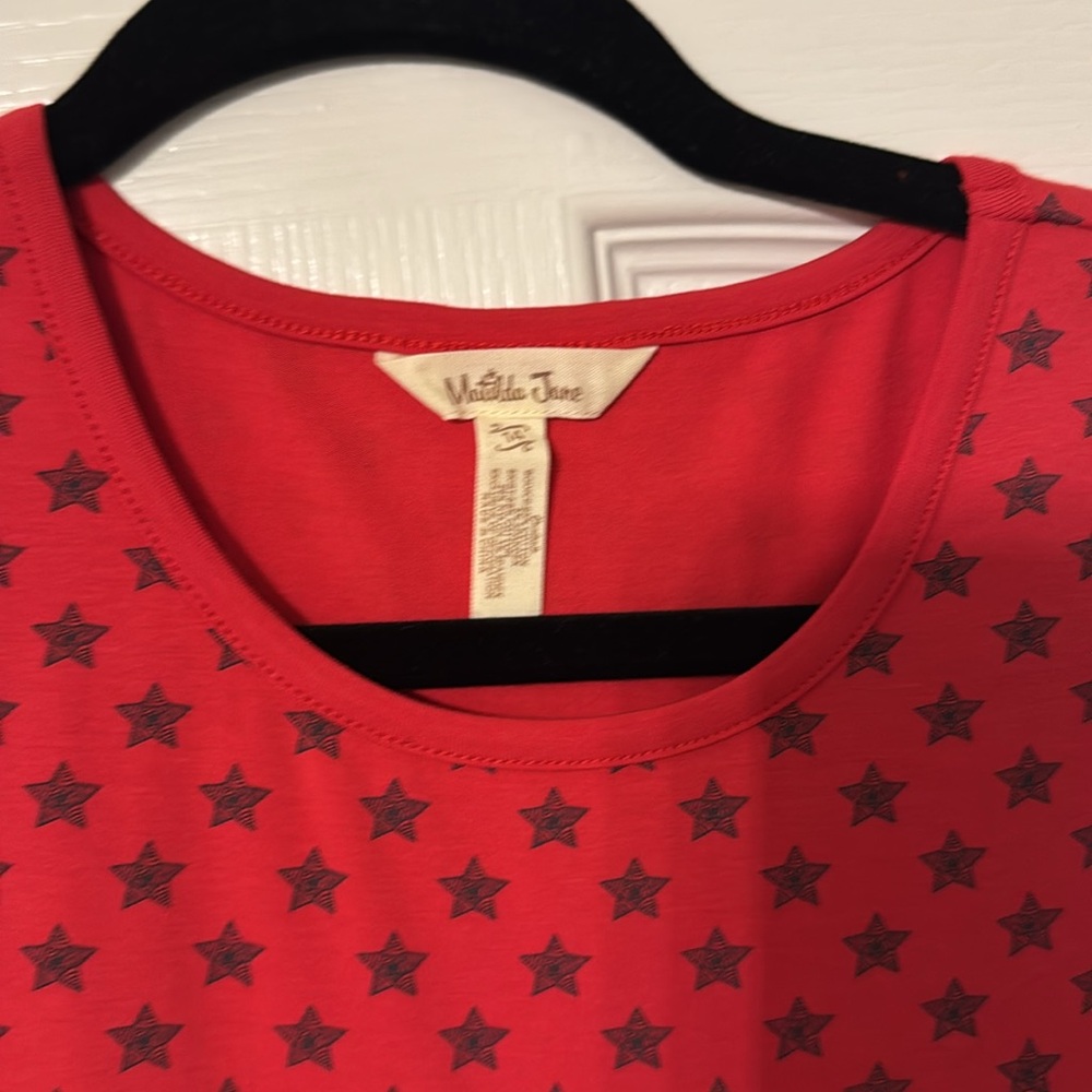 Matilda Jane Red and Blue Casual Sundress with Flutter Cap Sleeves - Picture 2 of 2
